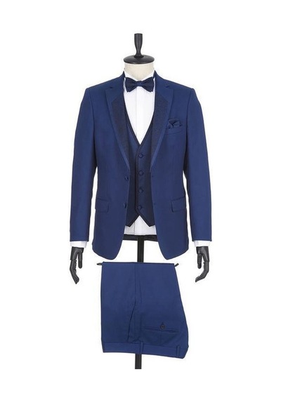 İmza Lacivert Gabardin Mono Yaka Astarlı Yelekli 6 Drop Slim Fit Dar Kesim Smokin Damatlık 1001190166-Lacivert İmza Lacivert Gabardin Mono Yaka Astarlı Yelekli 6 Drop Slim Fit Dar Kesim Smokin Damatlık 1001190166-Lacivert