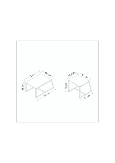Minimal 2'li Orta Sehpa - Antrasit Antrasit Minimal 2'li Orta Sehpa - Antrasit Antrasit