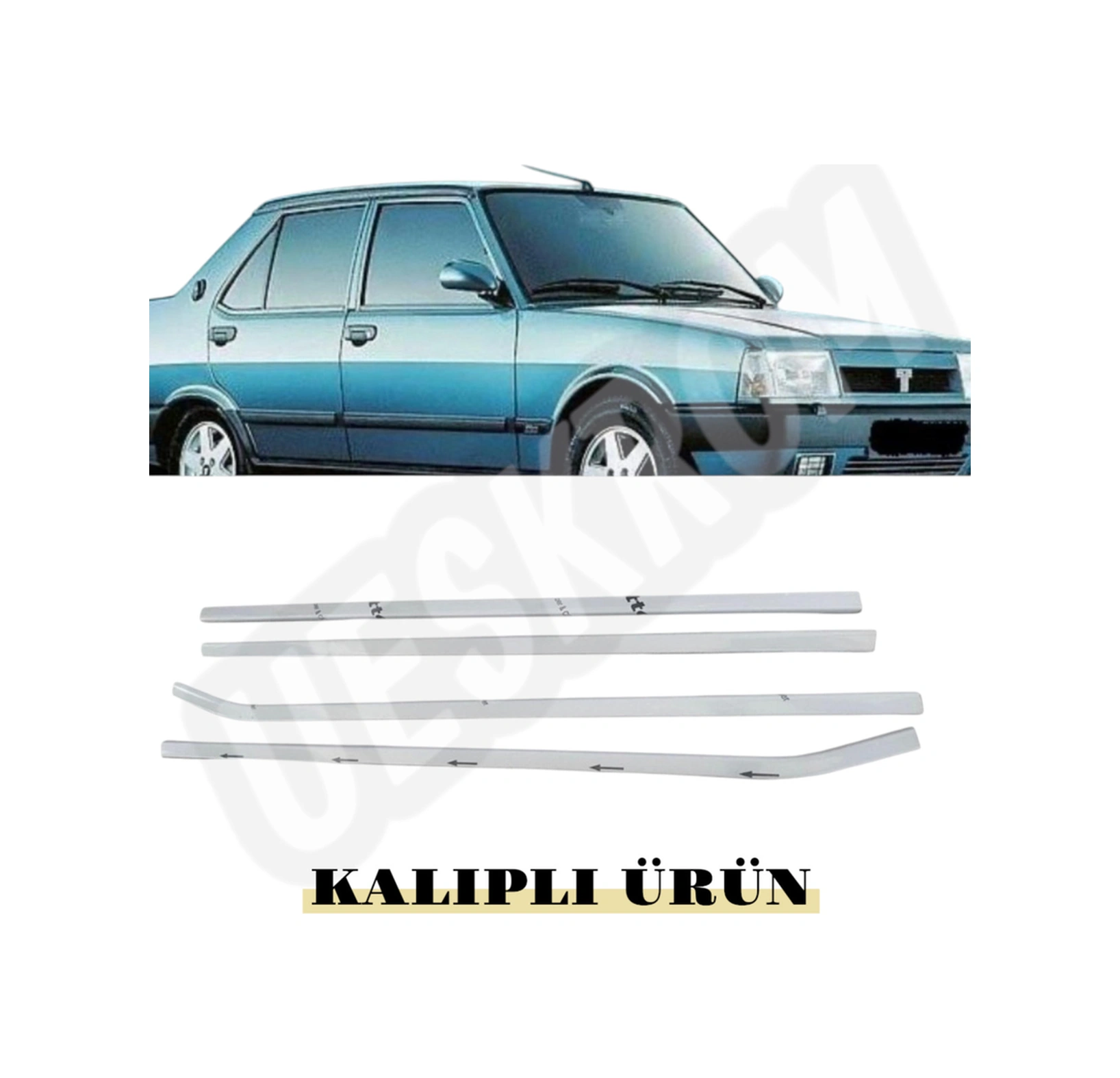 Ueskrom Fiat Tofaş Şahin-doğan-kartal Uyumlu Krom Cam Çıtası Paslanmaz Çelik 4 Parça