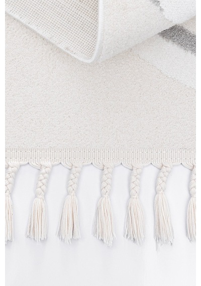 Sparkle Krem Gri Seksekli Çocuk Odası Bebek Odası Halısı 133x190 Gri