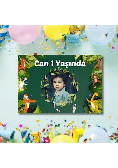 Çocuklara Özel Fotoğraflı Doğum Günü Posteri 50 X 50
