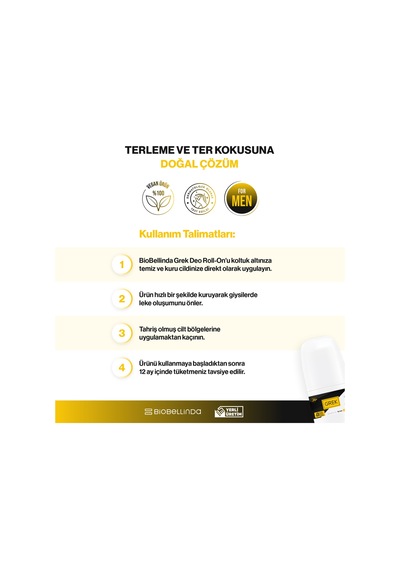 Doğal Içerikli Grek Deo Erkek Roll On Özel Kokusu İle 50 Ml