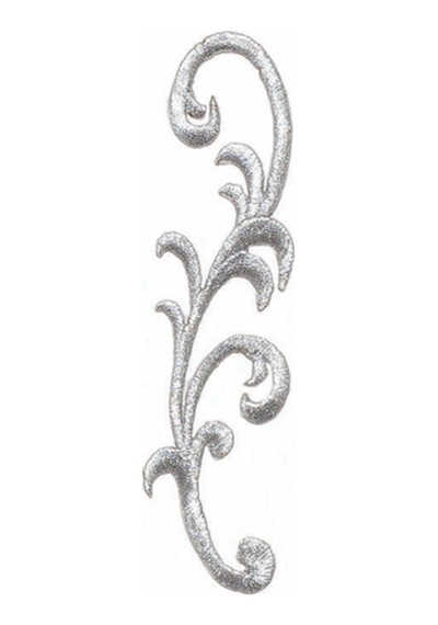 Ütü İle Yapışan Gümüş İşlemeli Motif Patch En :4 Cm Boy:14 Cm 1 Adet - 691790410
