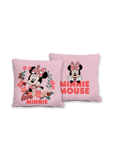 Taç Lisanslı Kırlent Minnie Pink Flower 40x40