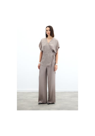 Sateen Cepli Bol Pantolon - Vizon-136043 Vizon