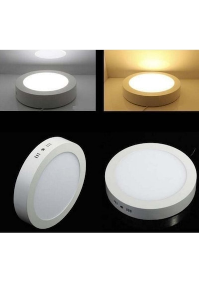 25w Led Panel Sıva Üstü Yuvarlak Beyaz Kasa Günışığı Ct-5271g Diğer