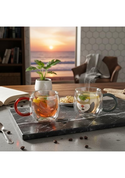 Çift Cidarlı Hayvan Figürlü Cam Kupa - 280 Ml - Karışık Renklerde Sürpriz Gönderim Asorti - Isıya Dayanıklı Borosilikat Tasarım Bardak 1 Adet Beyaz - Çok Renkli