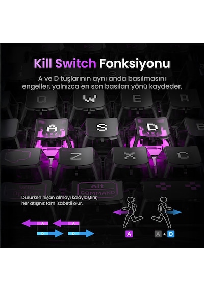 Gravastar V75 Lite Manyetik Kablolu Gaming Klavye, M2 Kablosuz Optik Mouse Ve Mousepad Oyuncu Seti, Optik
