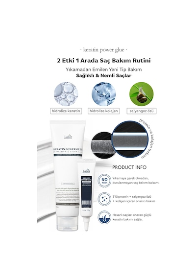 Lador Yoğunlaştırılmış Keratin İçeren Onarıcı Saç Kremi LADOR Keratin Power Glue 15g