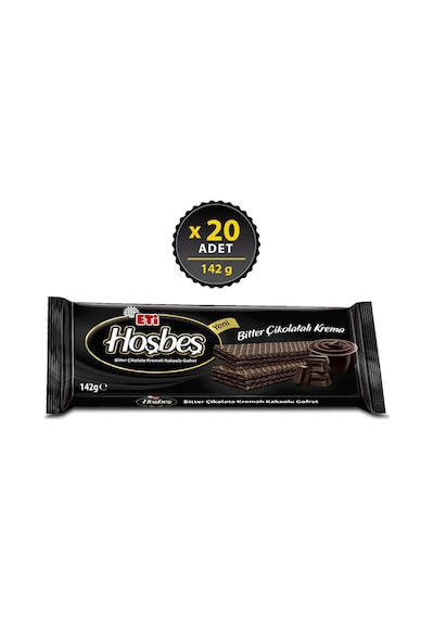 Eti Hoşbeş Bitter Çikolata Kremalı Kakaolu Gofret 20 x 142 G