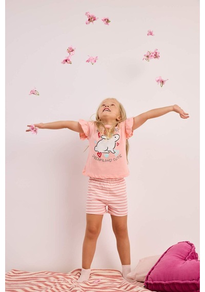 Defacto Fitilli 2li Açık Pembe Pijama Takımı Kız Bebek H9308a526smpn621 Pembe-pn621