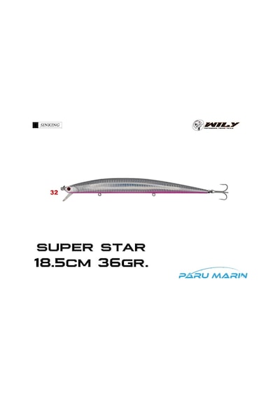 Wily Super Star 18.5Cm 36Gr. (Sinking) No:32