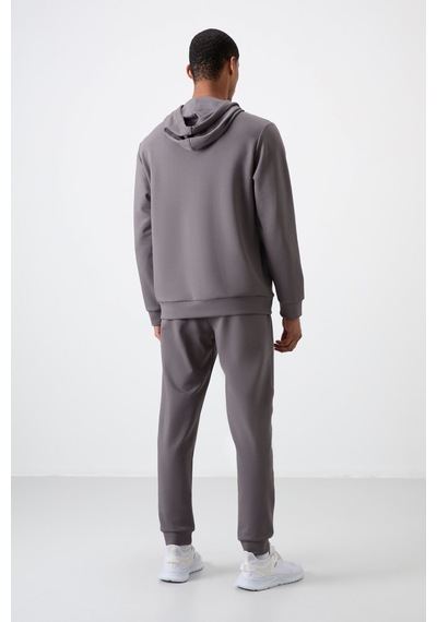 Tommy Life Koyu Gri Pamuklu Kalın Yumuşak Dokulu Comfort Fit Nakışlı Erkek Eşofman Takım - 85255 Koyu Gri