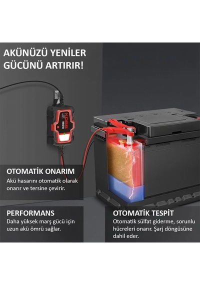 Kobb Kbs1a 6v/12v 30ah Akıllı Akü Şarj Akü Bakım / Desülfatör
