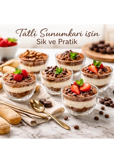 Marılla 6 Lı Cam Mini Kase Seti 135 Ml Kuruyemiş Sos Tatlı Sunum Kasesi Şeffaf