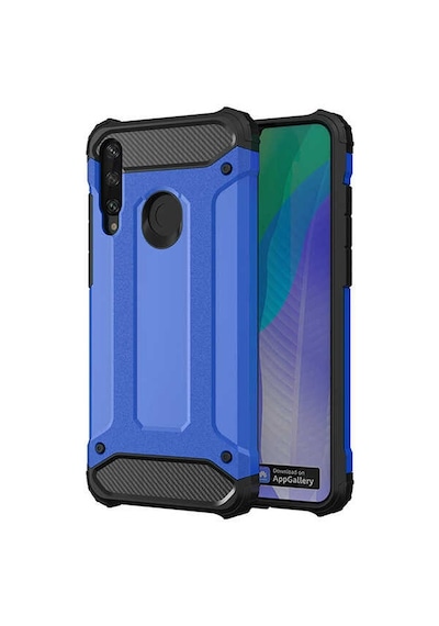 Kilifone - Huawei Uyumlu Y6p - Kılıf Çift Katman Zırh Tank Crash Military Kapak - Mavi