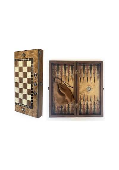 Helena Wood Art Klasik El Yapımı Ahşap Tavla Seti Orta Boy