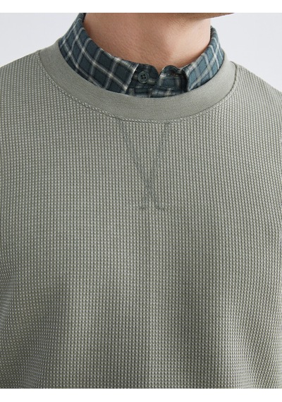 Lcwaıkıkı Classic Yeşil Bisiklet Yaka Erkek Sweatshirt