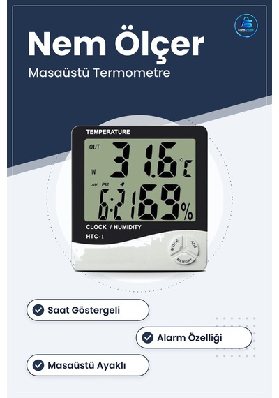 Dijital Masaüstü Termometre Higrometre Nem Ölçer Bebek Odası Sıca