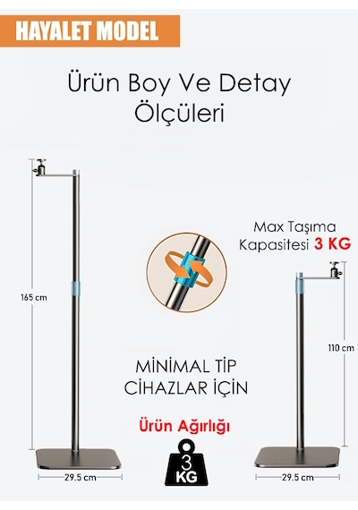 Gölge Stor Projeksiyon Cihazı Standı Ayaklı Projeksiyon Hayalet Model Ayarlanabilir Yükseklik Tripod