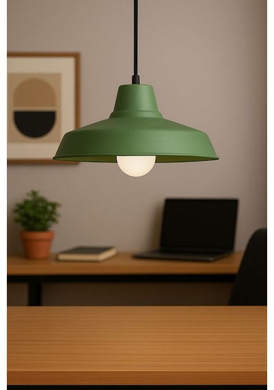 Lunora Metal Tekli Yeşil Sarkıt Avize Retro Model Avize