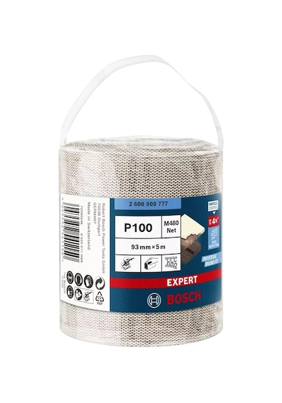 Bosch M480 93 Mm 100 Kum Cırtlı Rulo Elek Telli Ağ Zımpara 2608900777
