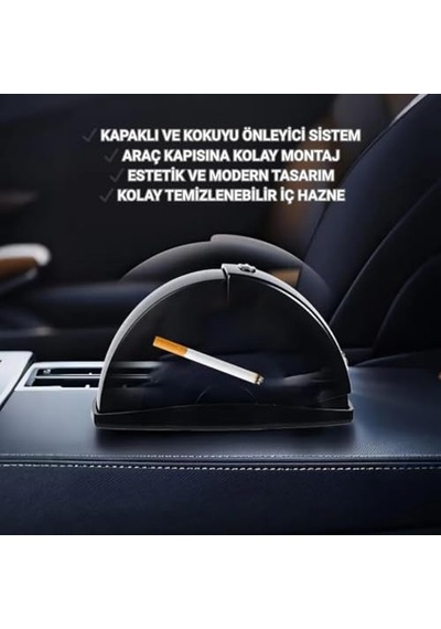 Ayrex Coofbe Yeni Nesil Kapaklı Araç Cam Kenarı Oto Küllük Araba Küllüğü Koku Önleyici Araç Kül Tablası