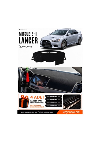 Mıtsubıshı Lancer 2007-2015 Uyumlu Torpido Örtüsü, Torpido Kılıfı - Siyah Gri