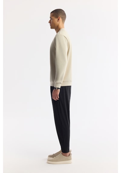 Avva Erkek Taş Bisiklet Yaka Baskılı Bi-stretch İnterlok Regular Fit Sweatshirt A51y1235