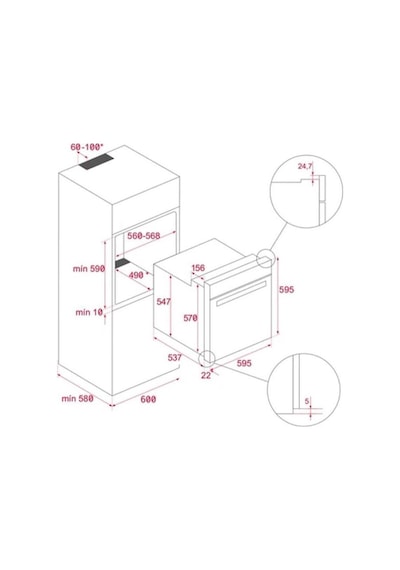 Teka HLB 8416 BK AirFry - GBC 75030 KBC BK - TVT 60.1 BK Siyah Ankastre Set