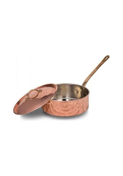 Turna Bakır Karnıyarık Tencere Tek Kulp 5 No 26 CM El Dövme