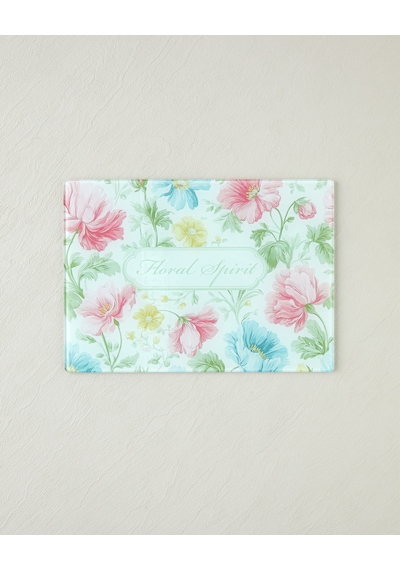 English Home Floral Spirit Cam Kesme Tahtası 25x35 Cm Pembe - Mavi