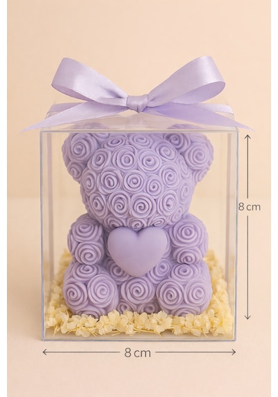 20'li Ayıcık Şeklinde Kokulu Mum Söz Nişan Baby Shower Hediyeliği Lila