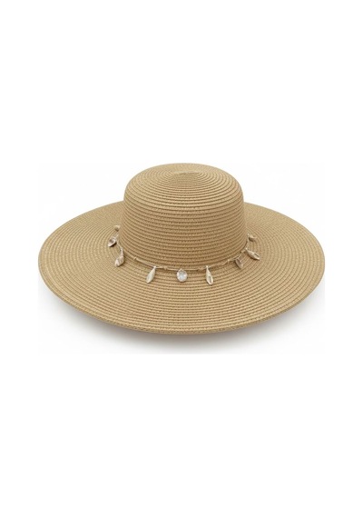 Giyu Shop Kadın Deniz Yıldız Detaylı Hasır Şapka Camel