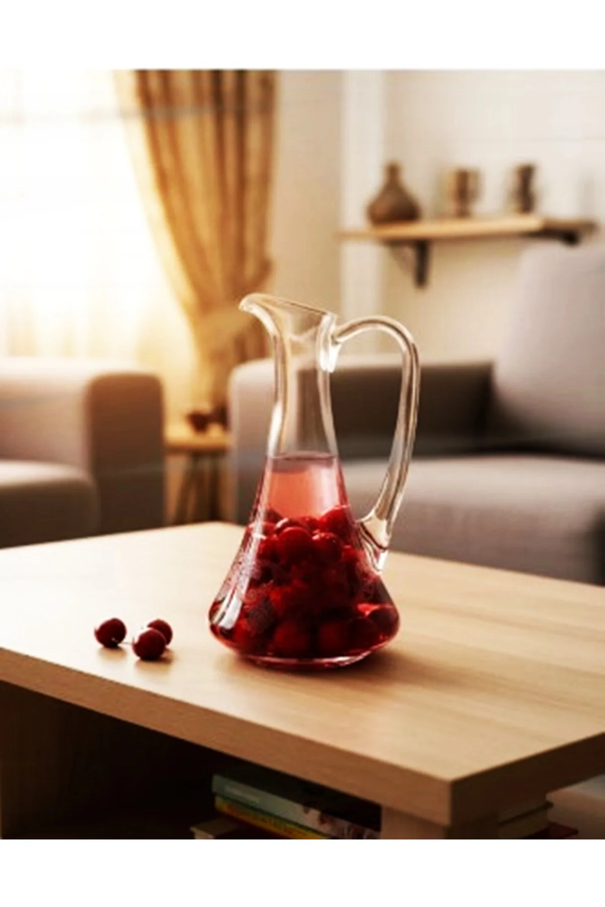Dik Sürahi Mix Cam Karaf 1.2l / 1.5l Seçenekli Su Limonata Sunum Şişesi