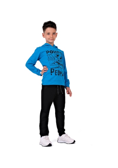 Mnk Baby & Kids Power Baskılı Kapşonlu Çocuk Eşofman Mnk0616 Mavi