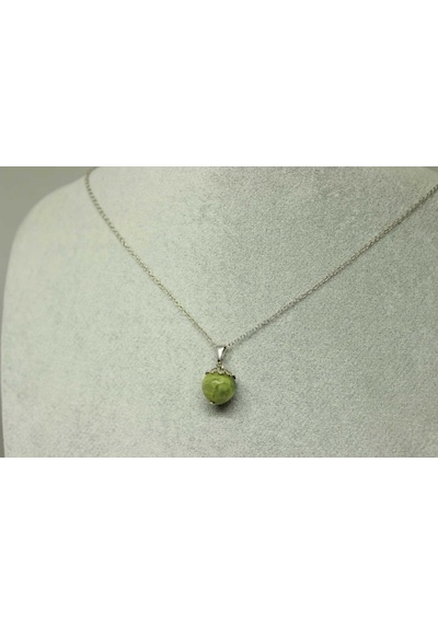 Peridot (Zebercet) Taşı Kolye Ucu Zincirli