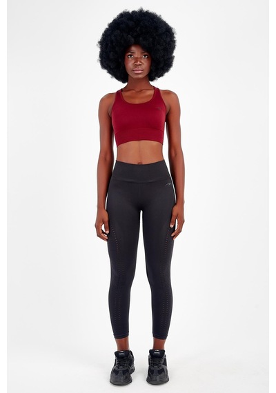 Maraton Active Slimfit Kadın Bisiklet Yaka Kolsuz Fitness Koyu Kırmızı Bra 813047-Koyu Kırmızı