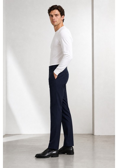 Bihan Store Erkek Düz Kesim Zeta Gabardin Kumaş Slim Fit Pantolon 2026-lacivert