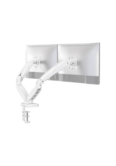 Tr 15-32 Lcd/led İkili Monitör Tutucu Kol Amortisörlü Vesa Monitör Standı Beyaz Ex813