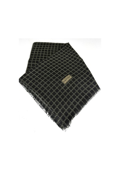 Eripek Desenli Flamalı Keten Eşarp- 06112 Siyah-Yeşil