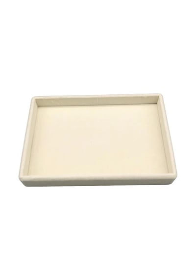 Yerli Üretim Küçük Boy Süet Kumaş Krem Renk 22/14 Cm Servis Tablası Çok Renkli