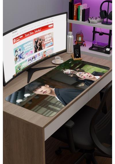 Mr Plankton K Drama Kdrama V1 90x40 Xxl Gaming Kauçuk Kaymaz Taban Mouse Pad Fare Altlığı