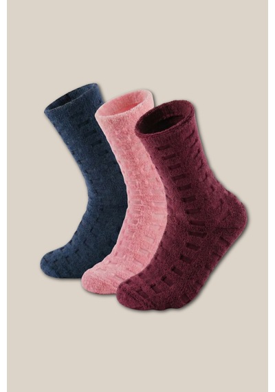 Socketta Kadın Ultra Yumuşak Dokulu Premium Ters Havlu Soket Çorap - 3 Çift 3 Renk Bordo-lacivert-pempe Socketta Kadın Ultra Yumuşak Dokulu Premium Ters Havlu Soket Çorap - 3 Çift 3 Renk Bordo-lacivert-pempe