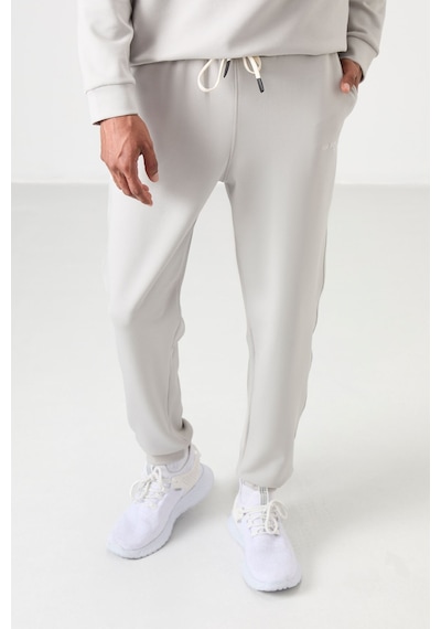 Tommy Life Taş Pamuklu Kalın Yumuşak Dokulu Comfort Fit Nakışlı Erkek Eşofman Takım - 85254 Taş Rengi Taş