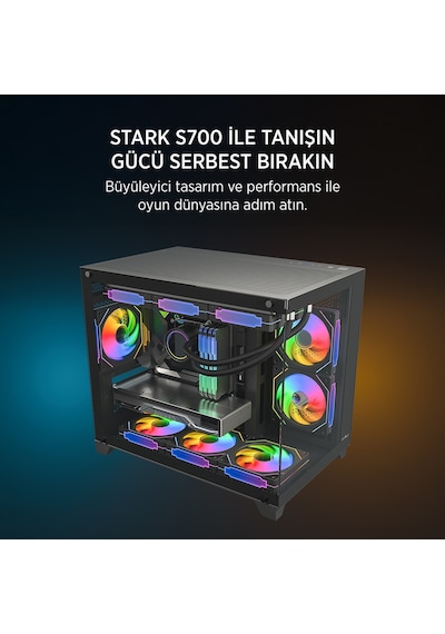 James Donkey Stark S700 3xargb Temperli Cam 650w 80+ Bronze Matx Siyah Gaming Oyuncu Kasa