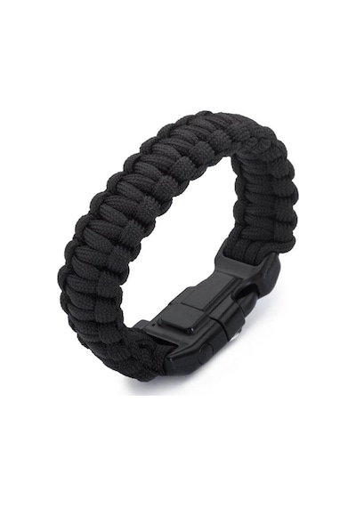 Paracord Bileklik-pusula-ateş Başlatıcı-düdük-siyah-2019 Siyah