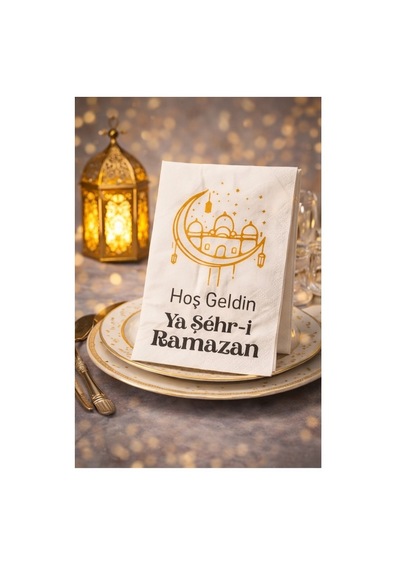 Hoş Geldin Ya Şehr-i Ramazan Gold Yazılı 25li Peçete
