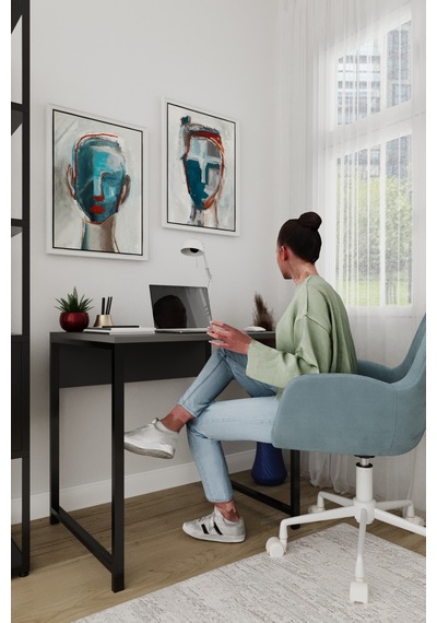 Selin Metal Ayaklı Çalışma Masası Antrasit Suntalam, Siyah Ayak, Modern Ofis & Ev Masası Antrasit Selin Metal Ayaklı Çalışma Masası Antrasit Suntalam, Siyah Ayak, Modern Ofis & Ev Masası Antrasit