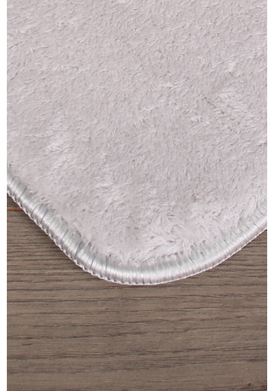 Relax Gri Köşeli 60x100 + 50x60 Cm 2'li Pufidik Banyo Paspası Set Gri